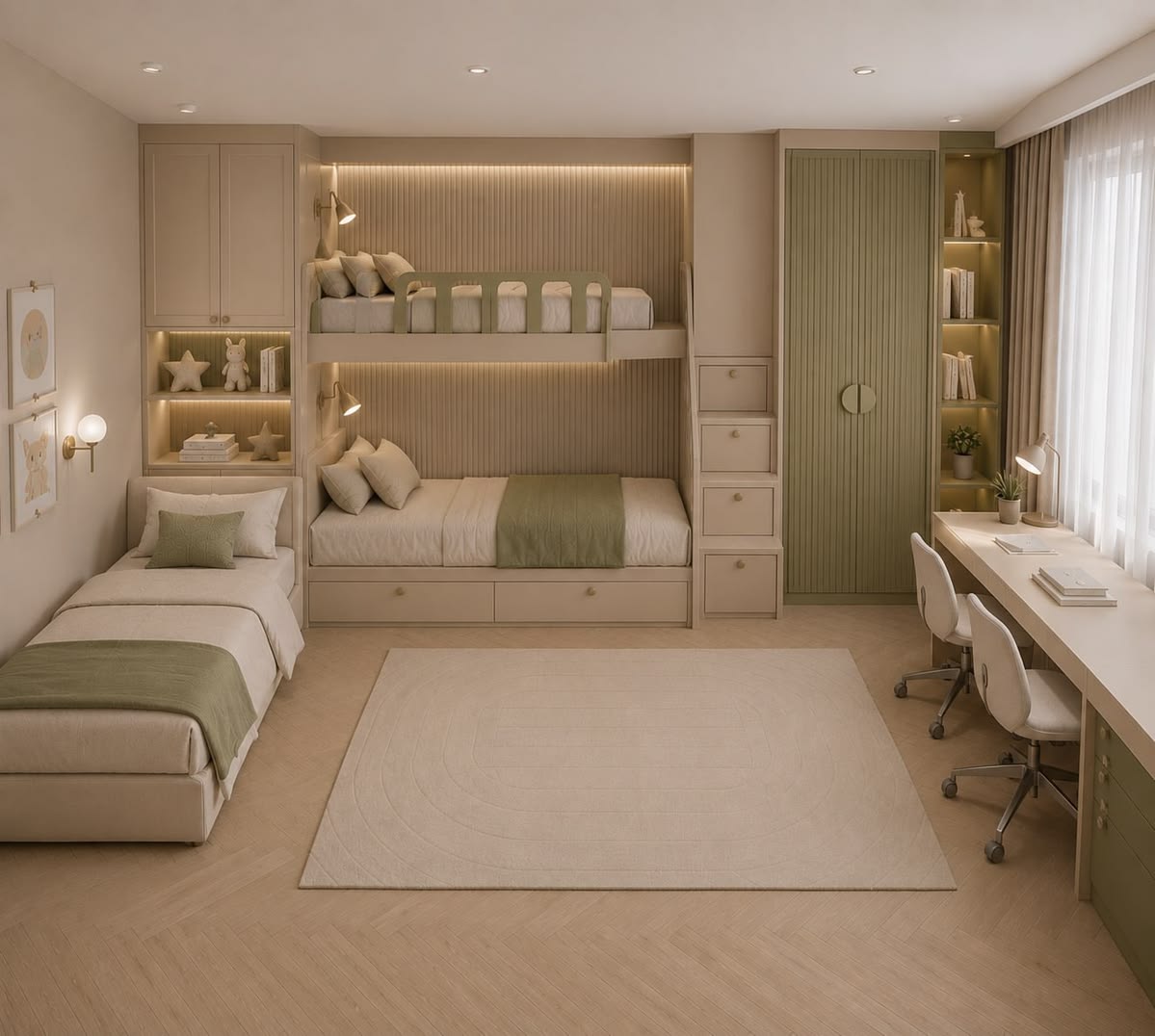 Playful Kids Bedroom with Built-in Slide & Toy Storage Stairs #21